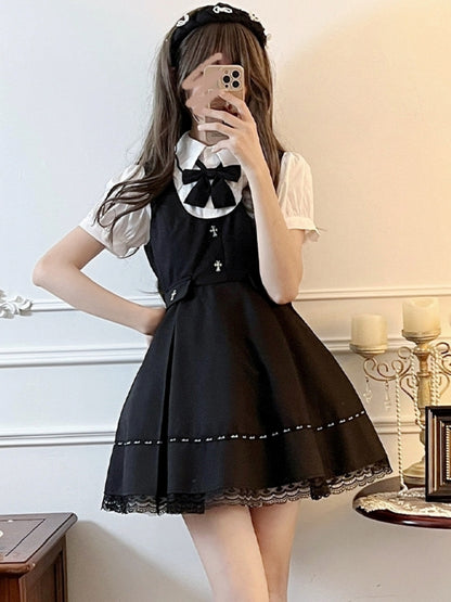 Dark Mine Style Black and White Dress LAL0012