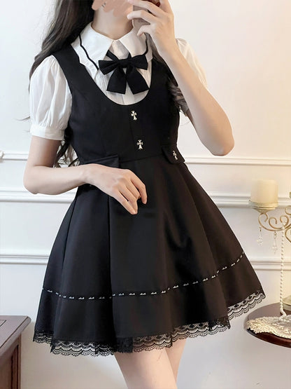 Dark Mine Style Black and White Dress LAL0012