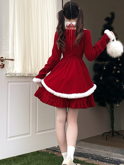 Santa-inspired Red Slim Mini Dress LAL0041