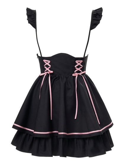 Pink and Black Ribbon Two-Piece Set LAL0052