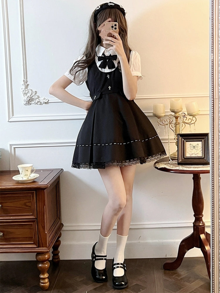 Dark Mine Style Black and White Dress LAL0012