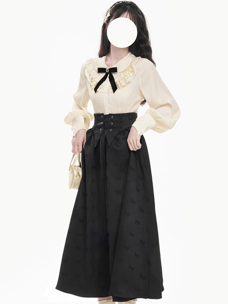 French Bell Sleeve Two-Piece with Two Skirt Lengths LAL0058