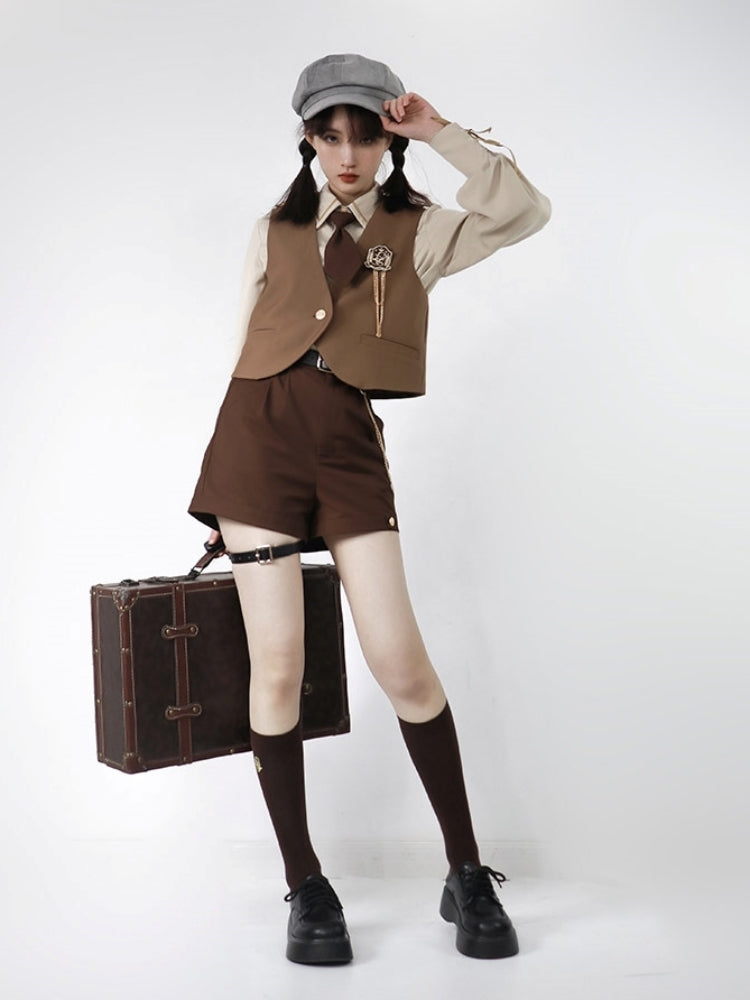 Brown Detective Style Two-Piece Set LAL0059