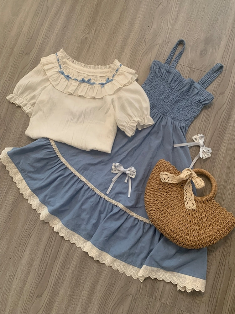 Frilly Light Blue Summer Dress LAL0034