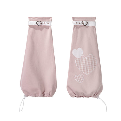 Heart Bow Cat Print Hoodie With Pleated Skirt YOU0315