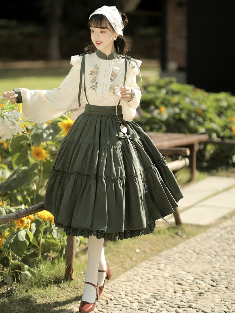 Sunflower Embroidery Lolita Dress YOU0010