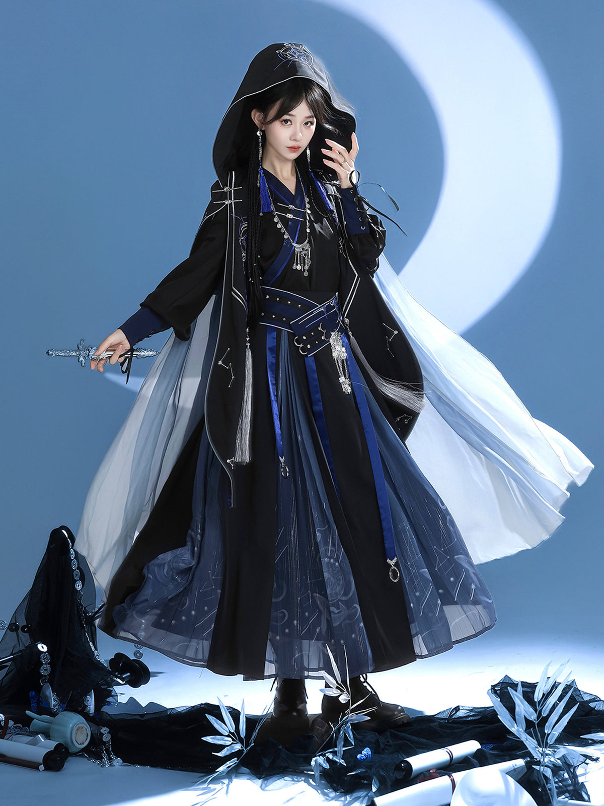 Dark Fantasy Hooded Cape Han Style Costume Set YOU0327