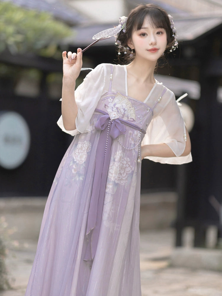 Flower Lace Purple Chinese Dress YOU0014