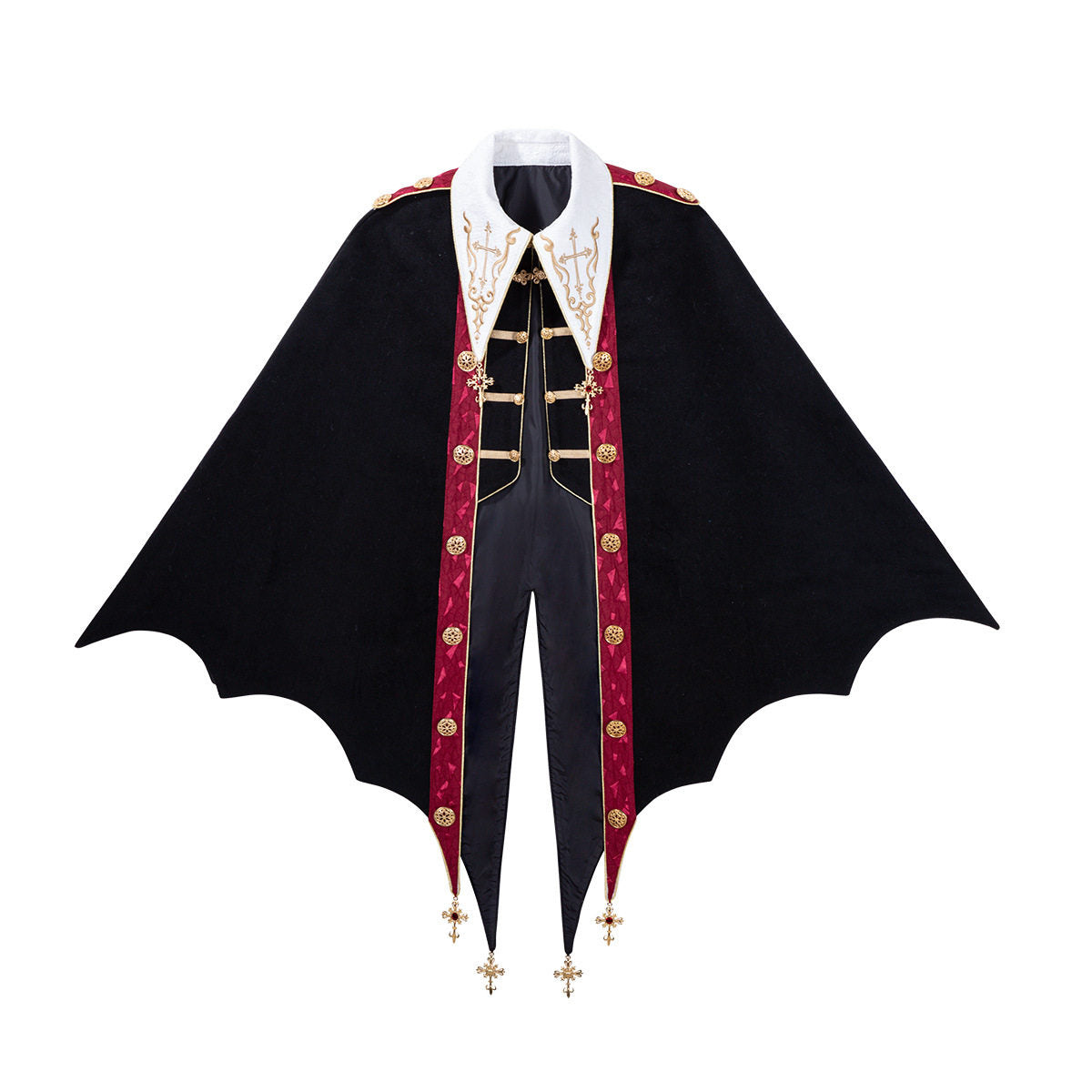 Gothic Vampire Cape Jacket Shirt Shorts Set YOU0319