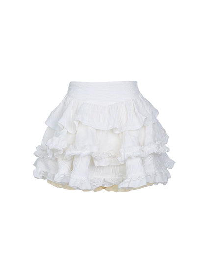 Frill Ribbon Red Top & White Cake Skirt SER0022