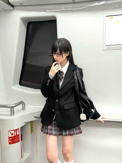 Fitted Single-Breasted Academy Style Blazer TEA0051