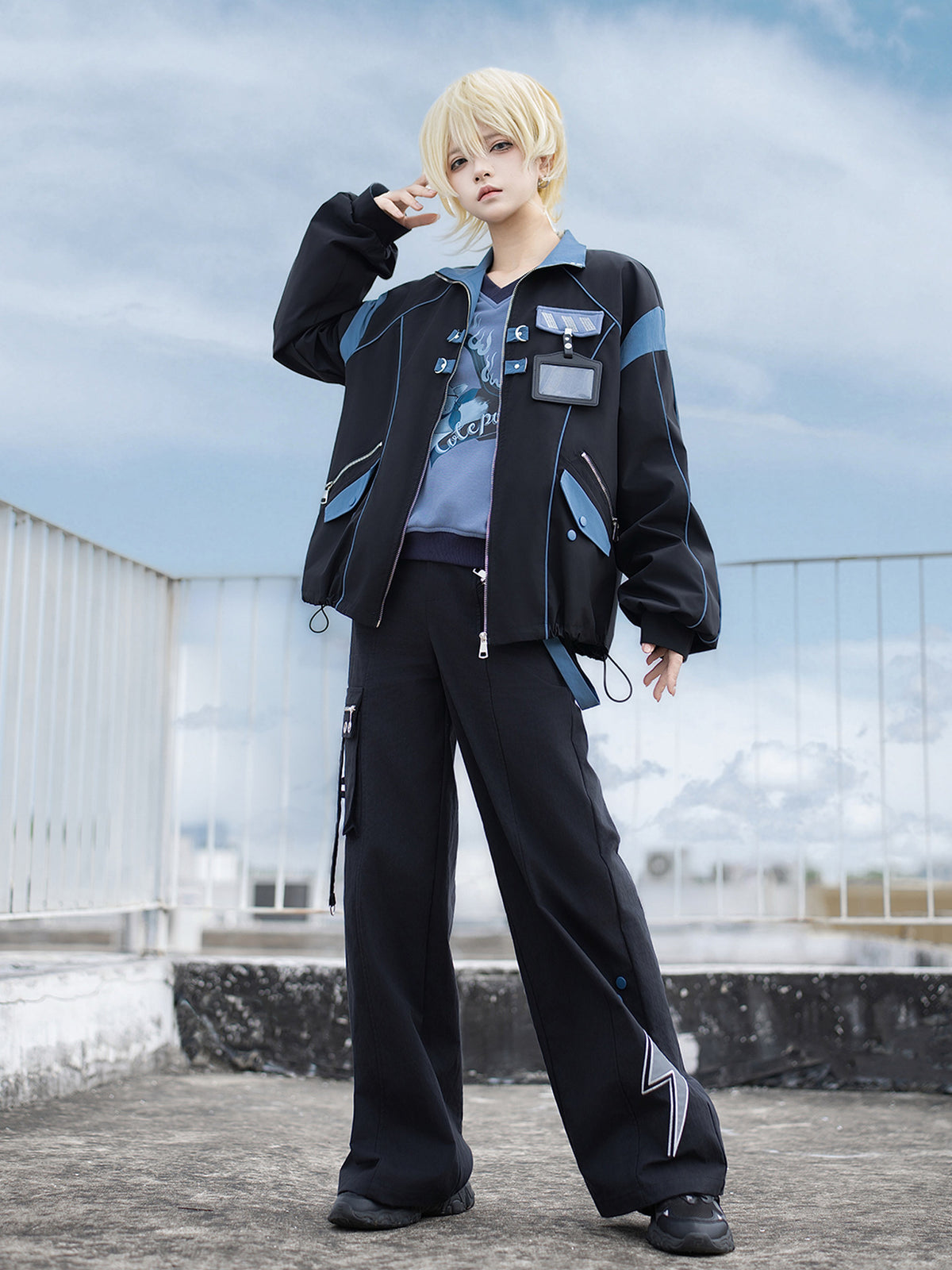 Futuristic Techwear Jacket Sweatshirt Pants Set YOU0277