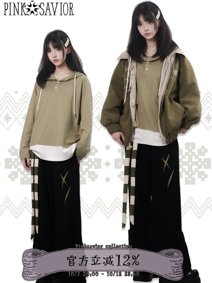 Reversible Fair Isle Collar Jacket PIN0033