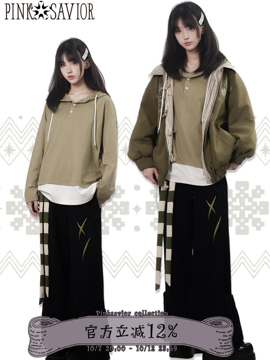 Reversible Fair Isle Collar Jacket PIN0033