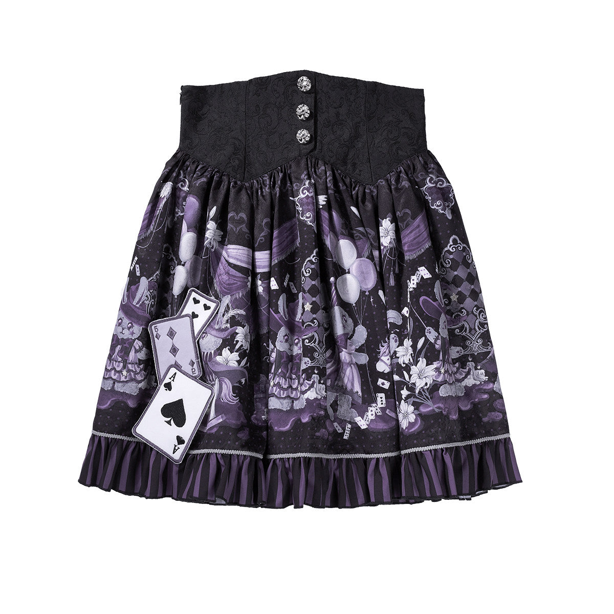 Gothic Card Print Jacket Skirt Set YOU0264