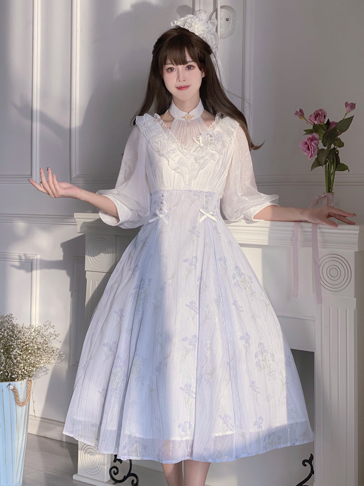 Elegant Light Blue Girly Dress YOU0086