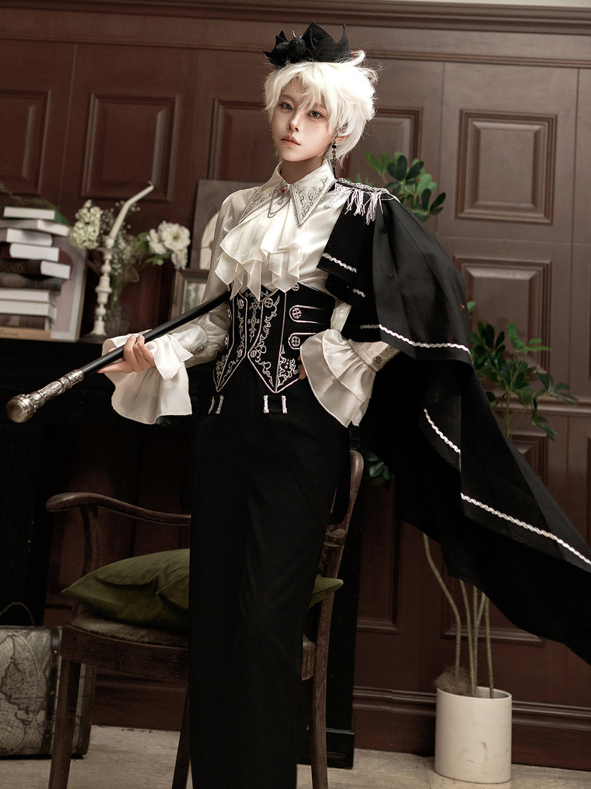 Gothic Prince Ruffled Shirt And Pants Set YOU0322