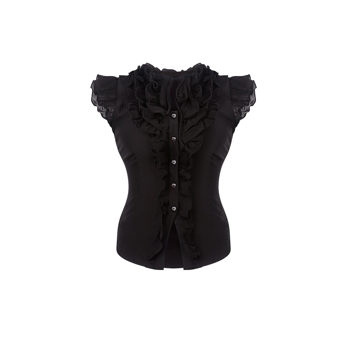 Gothic Ruffle Blouse Tiered Skirt Set SER0149