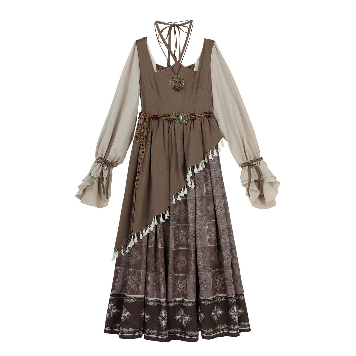 Chinese Style Tribal Lantern Sleeve Dress YOU0245