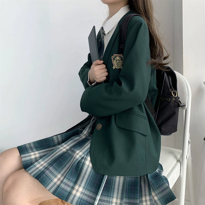 Check Skirt Blazer Uniform YOU0155