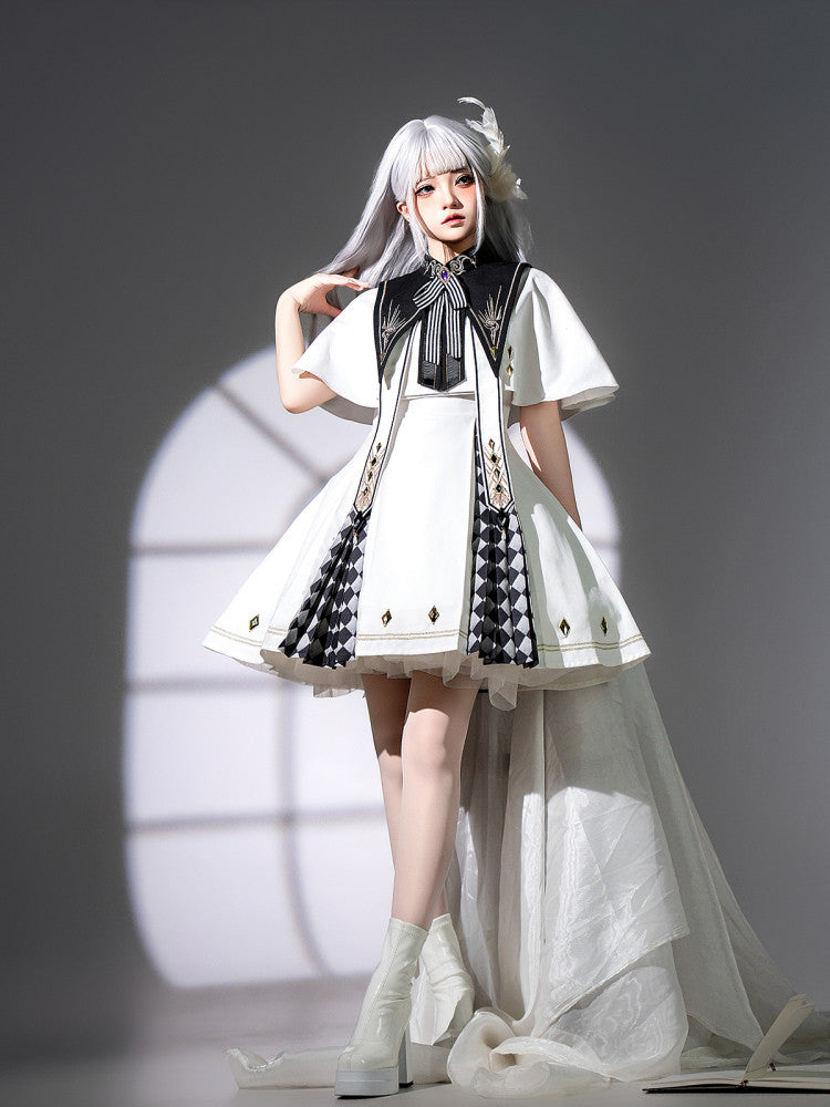 Dark Gothic Elegant Cape Slip Dress YOU0297