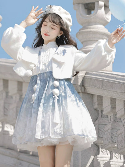 Short Jacket and Skyblue Princess Dress YOU0001