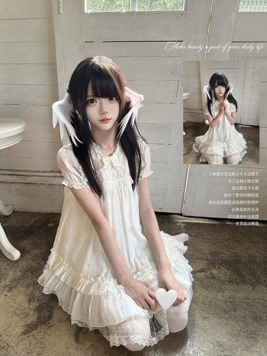 Moonlight Lily Mesh Ruffle Dress LAL0208
