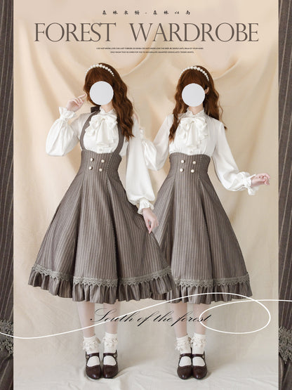 Vintage French Lolita Ruffle Collar Shirt FOR0080