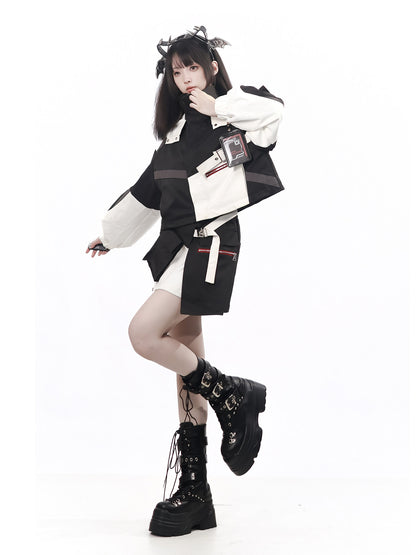 Color Block Functional Zip-Up Jacket PIN0058