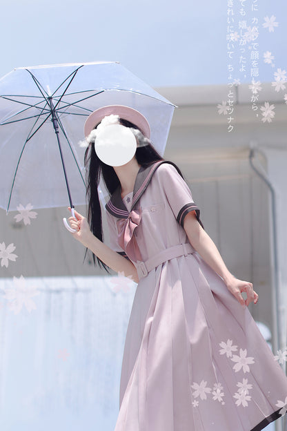 Gray Pink School Dress HUT0002