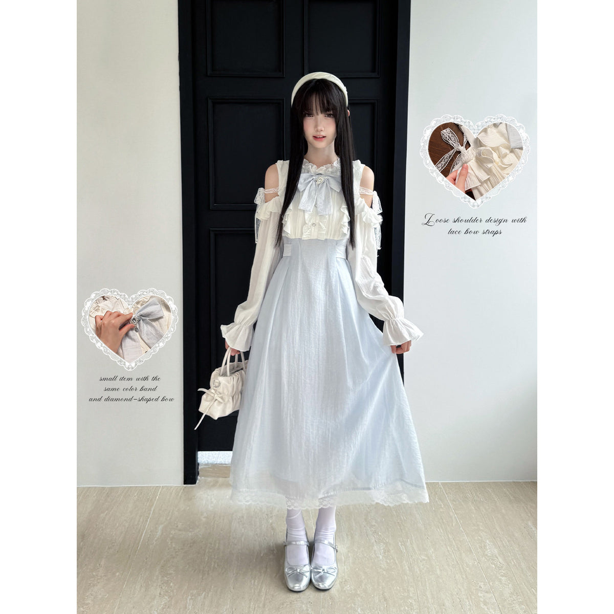 Off Shoulder Ruffle Lace Skirt Set LAL0229