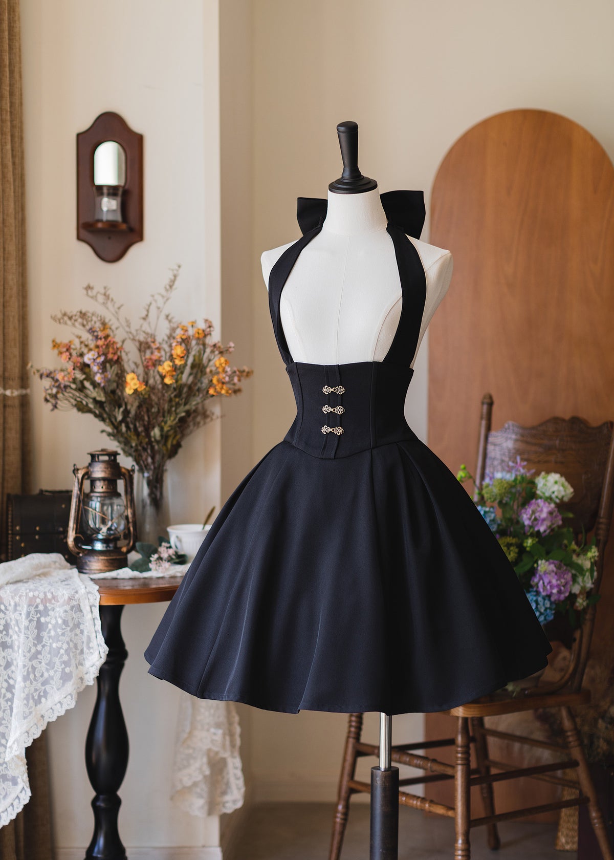 Vintage Halter Neck Corset Dress FOR0069