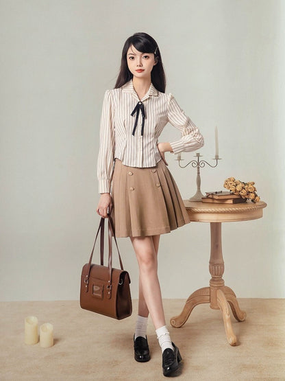 Elegant Brown College Uniform HUT0038