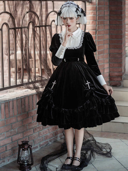 Dark Style Lolita Long Sleeve Dress YOU0107