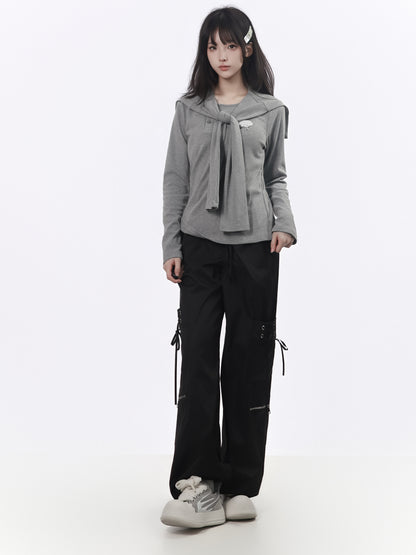 Multi Pocket Wide Leg Cargo Pants PIN0062