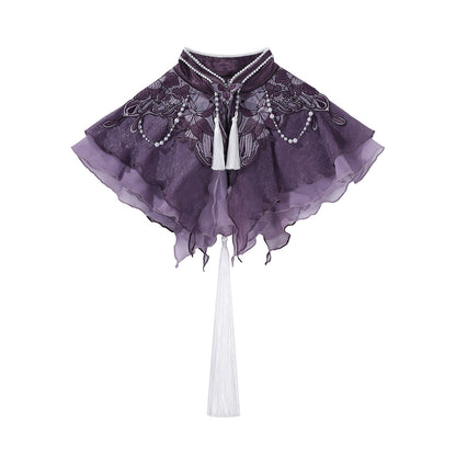 Chinese Style Gothic Lolita Ruffled Chiffon Dress Set YOU0267