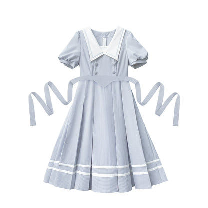 Stripe Pattern Light blue Dress HUT0088