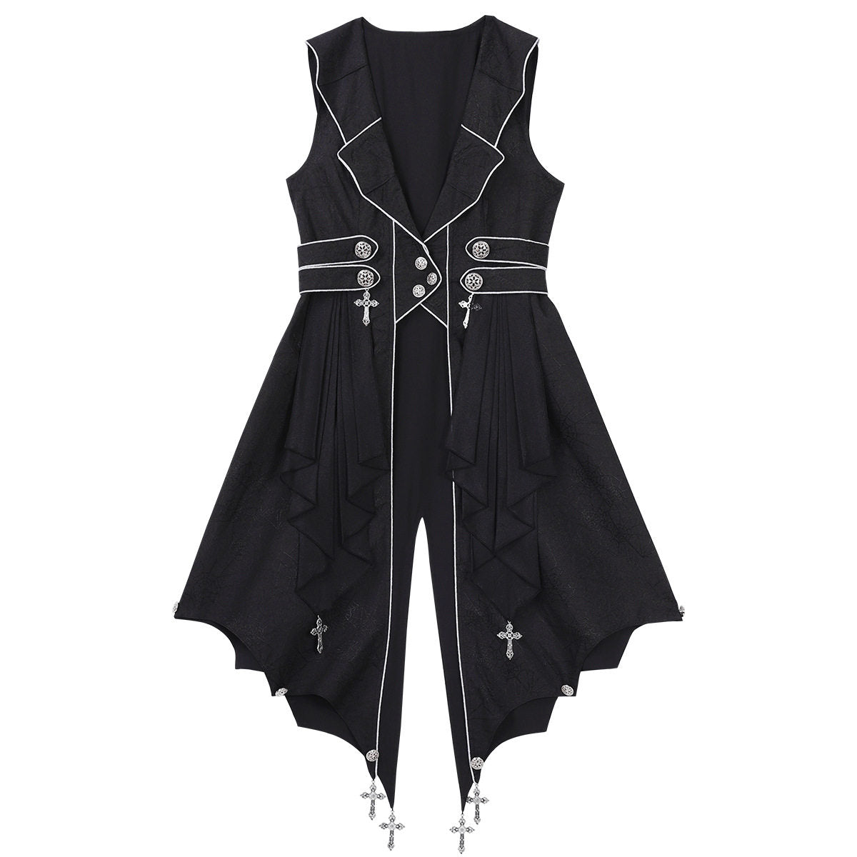 Gothic Knight Blue Shirt Vest And Shorts Set YOU0259