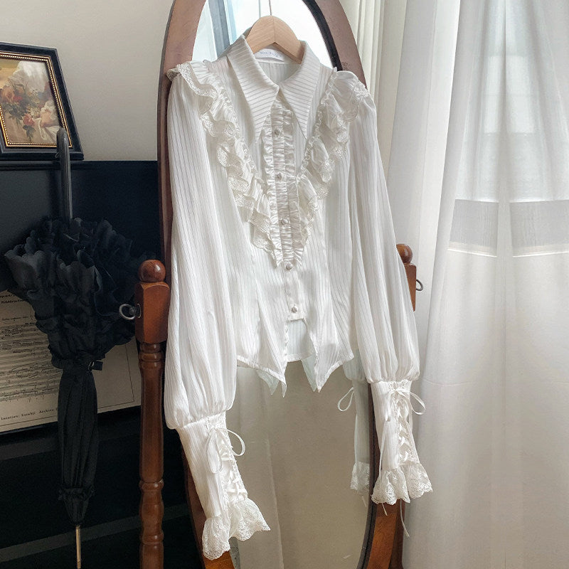 Victorian Ruffle Lace Collar Blouse WIT0304