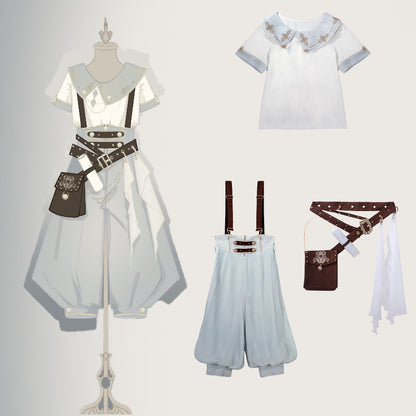 Boy Prince Explorer Shirt Overalls Set YOU0300
