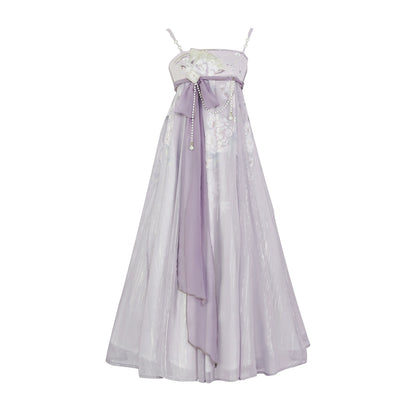 Flower Lace Purple Chinese Dress YOU0014