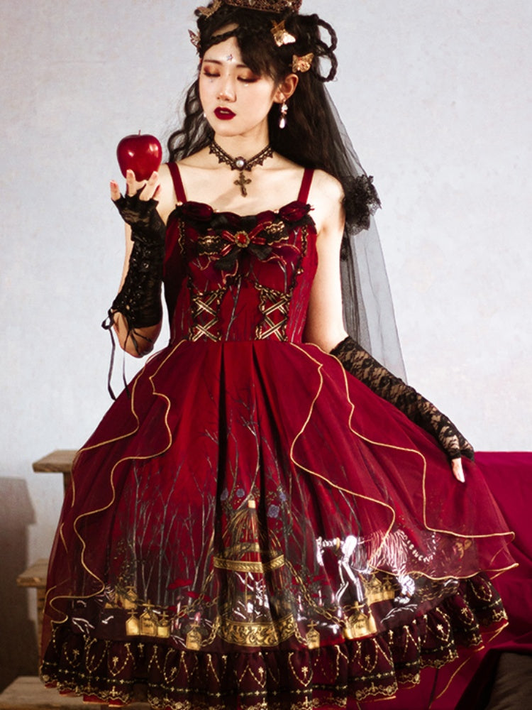 Witch Style Wine Red Dress CHE0010