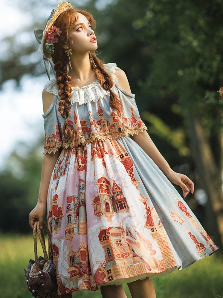 European Building print Lolita Dress URT0014