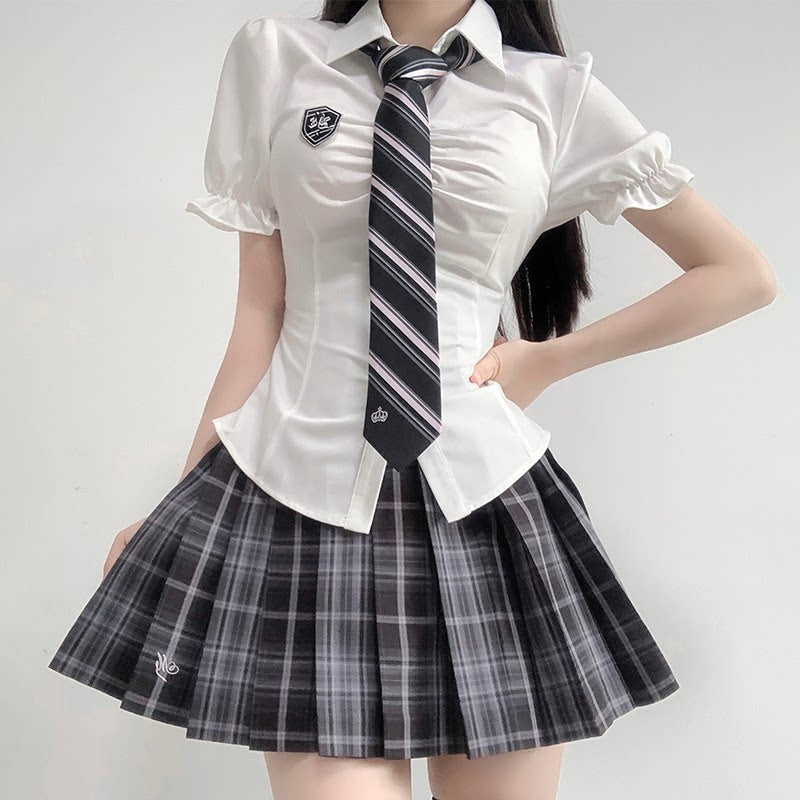 Plaid Pleated Mini Skirt Set TEA0045