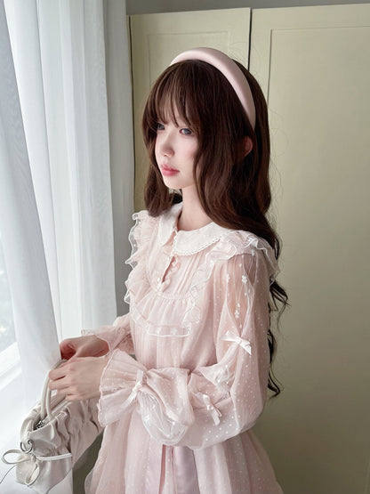 Ruffle Doll Collar Long Sleeve Dress LAL0142