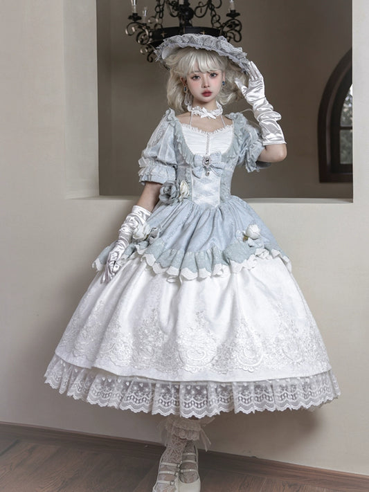 British Retro Light Blue Princess Lolita Dress YOU0008