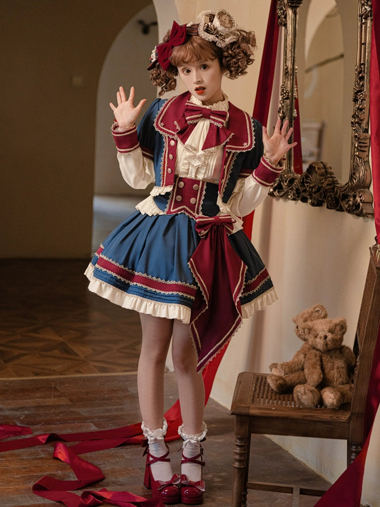 British Style Red & Blue Lolita Dress YOU0022