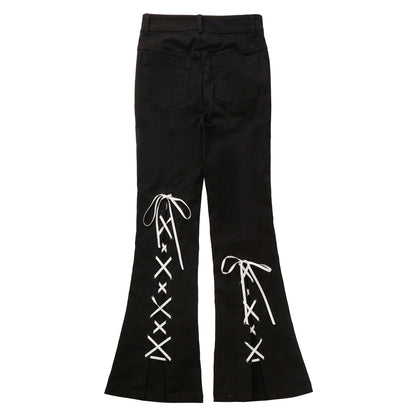 Fur Hood Lace-Up Cargo Pants Set PIN0034