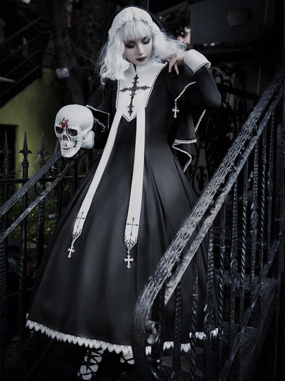 Gothic Nun Cross Lolita Dress YOU0283