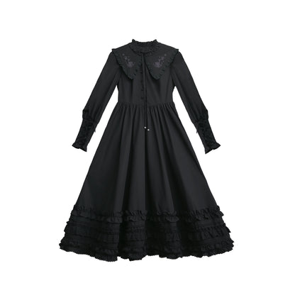 French Retro Black Dress HUT0031